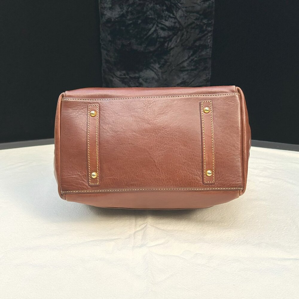 Dooney & Bourke Florentine Natural Smooth Leather Logo Lock Large Shoulder Bag - Picture 3 of 5